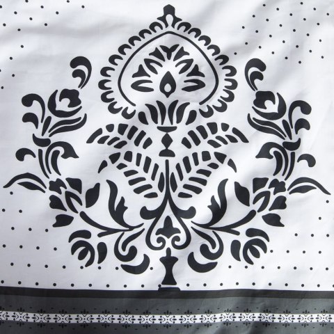 Pościel satynowa 160x200 1543/1 biała grafitowa ornamenty Satynlove Pościel satynowa 160x200 1543/1 biała grafitowa ornamenty Satynlove