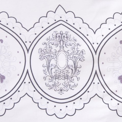Pościel satynowa 180x200 1542/1 biała niebieska paski ornamenty Satynlove Pościel satynowa 180x200 1542/1 biała niebieska paski ornamenty Satynlove