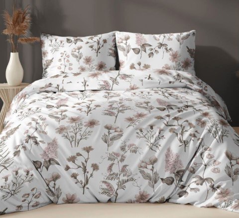 Poszewka bawełniana 40x40 biała beżowa kwiaty zapinana na suwak 4742 D KARO Bawełna Max Poszewka bawełniana 40x40 biała beżowa kwiaty zapinana na suwak 4742 D KARO Bawełna Max