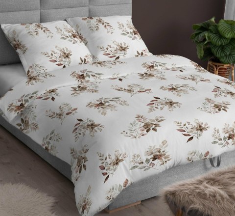 Poszewka bawełniana 40x40 biała beżowa kwiaty zapinana na suwak 4889 C KARO Bawełna Max Poszewka bawełniana 40x40 biała beżowa kwiaty zapinana na suwak 4889 C KARO Bawełna Max