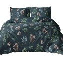 Poszewka bawełniana 40x40 granatowa liście zapinana na suwak 4741 A KARO Bawełna Max Poszewka bawełniana 40x40 granatowa liście zapinana na suwak 4741 A KARO Bawełna Max