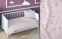 Poszewka bawełniana 40x40 króliki różowa dziecięca zapinana na suwak 3547 A KARO Kraina Snów