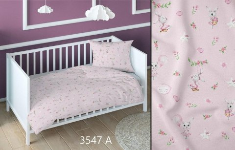 Poszewka bawełniana 40x40 króliki różowa dziecięca zapinana na suwak 3547 A KARO Kraina Snów Poszewka bawełniana 40x40 króliki różowa dziecięca zapinana na suwak 3547 A KARO Kraina Snów