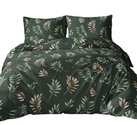 Poszewka bawełniana 40x40 zielona liście zapinana na suwak 4741 B KARO Bawełna Max Poszewka bawełniana 40x40 zielona liście zapinana na suwak 4741 B KARO Bawełna Max