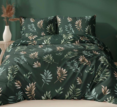 Poszewka bawełniana 40x40 zielona liście zapinana na suwak 4741 B KARO Bawełna Max Poszewka bawełniana 40x40 zielona liście zapinana na suwak 4741 B KARO Bawełna Max
