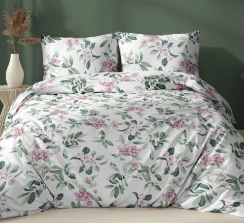 Poszewka bawełniana 40x40 zielona pudrowa kwiaty zapinana na suwak 5047 C KARO Bawełna Max Poszewka bawełniana 40x40 zielona pudrowa kwiaty zapinana na suwak 5047 C KARO Bawełna Max