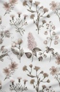 Poszewka bawełniana 50x60 biała beżowa kwiaty zapinana na suwak 4742 D KARO Bawełna Max Poszewka bawełniana 50x60 biała beżowa kwiaty zapinana na suwak 4742 D KARO Bawełna Max