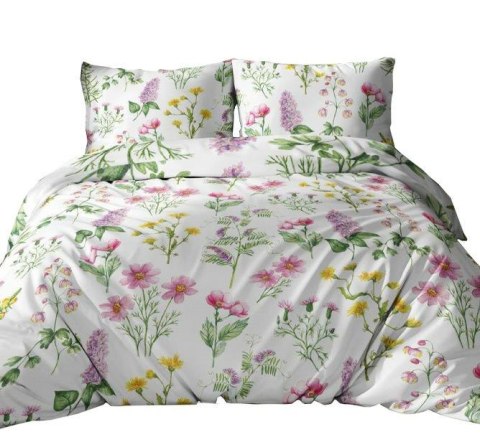 Poszewka bawełniana 50x60 biała kolorowa kwiaty zapinana na suwak 4742 A KARO Bawełna Max Poszewka bawełniana 50x60 biała kolorowa kwiaty zapinana na suwak 4742 A KARO Bawełna Max
