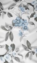 Poszewka bawełniana 50x60 biała szara niebieska kwiaty zapinana na suwak 5047 B KARO Bawełna Max Poszewka bawełniana 50x60 biała szara niebieska kwiaty zapinana na suwak 5047 B KARO Bawełna Max