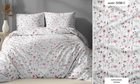 Poszewka bawełniana 50x60 łąka różowa zapinana na suwak 5198 C KARO Bawełna Max Poszewka bawełniana 50x60 łąka różowa zapinana na suwak 5198 C KARO Bawełna Max