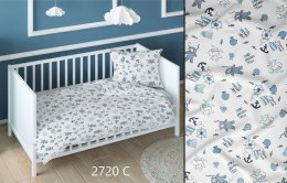 Poszewka bawełniana 50x60 morska biała niebieska dziecięca zapinana na suwak 2720 C KARO Kraina Snów
