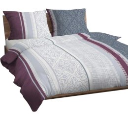 Poszewka bawełniana 50x60 ornamenty bordowa szara zapinana na suwak 3567 C KARO Bawełna Max