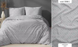 Poszewka bawełniana 50x60 szara kwiatki zapinana na suwak 5196 C KARO Bawełna Max