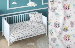 Poszewka bawełniana 50x60 zwierzęta na księżycu biała kolorowa dziecięca zapinana na suwak 3809 D KARO Kraina Snów