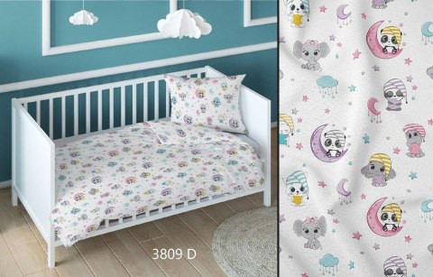 Poszewka bawełniana 50x60 zwierzęta na księżycu biała kolorowa dziecięca zapinana na suwak 3809 D KARO Kraina Snów Poszewka bawełniana 50x60 zwierzęta na księżycu biała kolorowa dziecięca zapinana na suwak 3809 D KARO Kraina Snów