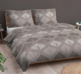 Poszewka bawełniana 70x80 beżowa liście zapinana na suwak 4831 A KARO Bawełna Max