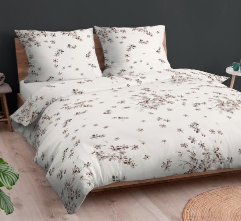 Poszewka bawełniana 70x80 biała beżowa kwiatuszki zapinana na suwak 4215 E KARO Bawełna Max Poszewka bawełniana 70x80 biała beżowa kwiatuszki zapinana na suwak 4215 E KARO Bawełna Max