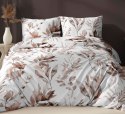 Poszewka bawełniana 70x80 biała beżowa liście zapinana na suwak 4835 C KARO Bawełna Max Poszewka bawełniana 70x80 biała beżowa liście zapinana na suwak 4835 C KARO Bawełna Max