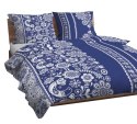 Poszewka bawełniana 70x80 łowicka granatowa zapinana na suwak 3701 G KARO Bawełna Max Poszewka bawełniana 70x80 łowicka granatowa zapinana na suwak 3701 G KARO Bawełna Max