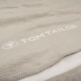 Koc bawełniany akrylowy 150x200 Tom Tailor beżowy kremowy pasy żakardowy