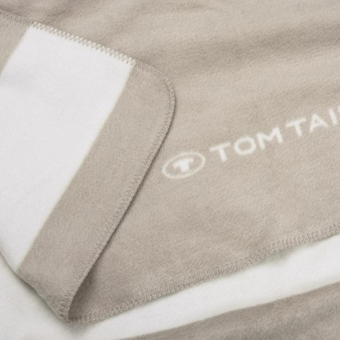 Koc bawełniany akrylowy 150x200 Tom Tailor beżowy kremowy pasy żakardowy Koc bawełniany akrylowy 150x200 Tom Tailor beżowy kremowy pasy żakardowy