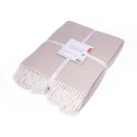 Koc bawełniany akrylowy 200x220 beżowy z frędzlami jacquard 126jb Koc bawełniany akrylowy 200x220 beżowy z frędzlami jacquard 126jb