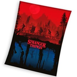 Koc narzuta z mikrofibry 150x200 Stranger Things czerwony czarny C24