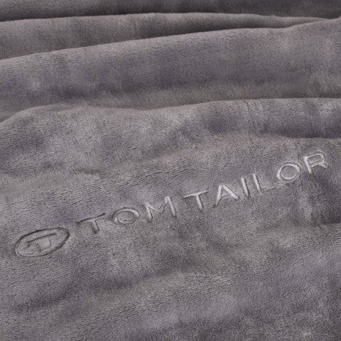 Koc narzuta z mikrofibry 150x200 Tom Tailor grafitowy jednobarwny Koc narzuta z mikrofibry 150x200 Tom Tailor grafitowy jednobarwny