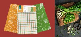 Komplet ścierek kuchennych 3 szt.40x60 Kuke żółty zielony 022 bawełniane Faro