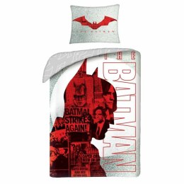 Pościel bawełniana 140x200 Batman szara czerwona BM-2087BL H2