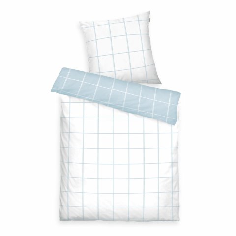 Pościel bawełniana 140x200 Tom Tailor błękitna biała kratka Renforce poszewka 70x90 Pościel bawełniana 140x200 Tom Tailor błękitna biała kratka Renforce poszewka 70x90