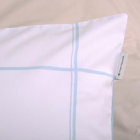 Pościel bawełniana 140x200 Tom Tailor błękitna biała kratka Renforce poszewka 70x90 Pościel bawełniana 140x200 Tom Tailor błękitna biała kratka Renforce poszewka 70x90