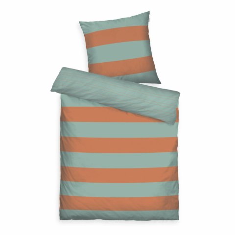 Pościel bawełniana 140x200 Tom Tailor miętowa pomarańczowa pasy Renforce poszewka 70x90 Pościel bawełniana 140x200 Tom Tailor miętowa pomarańczowa pasy Renforce poszewka 70x90