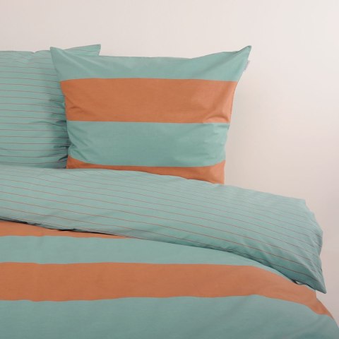 Pościel bawełniana 200x220 Tom Tailor miętowa pomarańczowa pasy Renforce poszewki 80x80 Pościel bawełniana 200x220 Tom Tailor miętowa pomarańczowa pasy Renforce poszewki 80x80