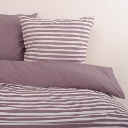 Pościel bawełniana 200x220 Tom Tailor wrzosowa fioletowa pasy Renforce poszewki 80x80