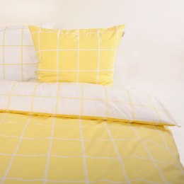 Pościel bawełniana 200x220 Tom Tailor żółta biała kratka Renforce poszewki 80x80