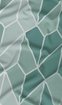 Pościel satynowa 140x200 geometria miętowa zapinana na suwak 4797 A - Karo Satin 160