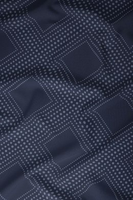 Pościel satynowa 140x200 granatowa geometria zapinana na suwak 5073 A - Karo Satin 160