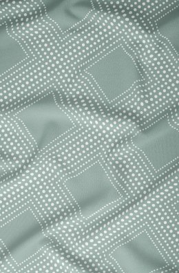 Pościel satynowa 140x200 miętowa geometria zapinana na suwak 5073 C - Karo Satin 160
