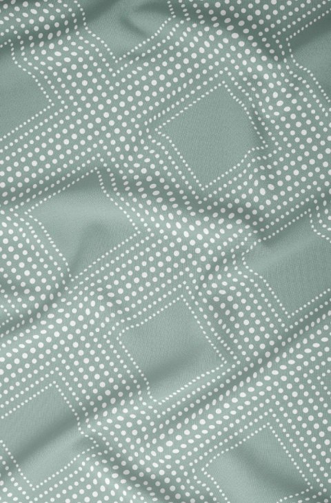 Pościel satynowa 140x200 miętowa geometria zapinana na suwak 5073 C - Karo Satin 160 Pościel satynowa 140x200 miętowa geometria zapinana na suwak 5073 C - Karo Satin 160