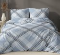 Pościel satynowa 140x200 niebieska kratka zapinana na suwak 5068 B - Karo Satin 160 Pościel satynowa 140x200 niebieska kratka zapinana na suwak 5068 B - Karo Satin 160
