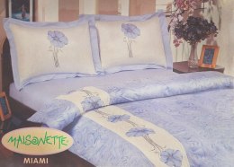 Pościel satynowa 200x220 niebieska w kwiaty 6 częściowa z prześcieradłem i 4 poszewkami Miami Maisonette
