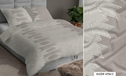 Poszewka satynowa 40x40 beżowa geometria zapinana na suwak 4794 C KARO Satin