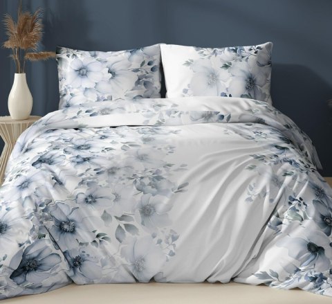 Poszewka satynowa 40x40 biała niebieska kwiaty zapinana na suwak 5071 B - Karo Satin 160 Poszewka satynowa 40x40 biała niebieska kwiaty zapinana na suwak 5071 B - Karo Satin 160