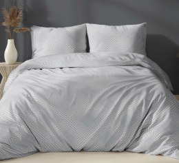 Poszewka satynowa 40x40 biała pudrowa liście zapinana na suwak 5066 B - Karo Satin 160