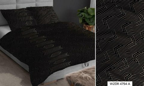 Poszewka satynowa 40x40 czarna beżowa geometria zapinana na suwak 4794 A KARO Satin Poszewka satynowa 40x40 czarna beżowa geometria zapinana na suwak 4794 A KARO Satin