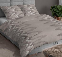 Poszewka satynowa 40x40 geometria beżowa zapinana na suwak 4799 F - Karo Satin 160