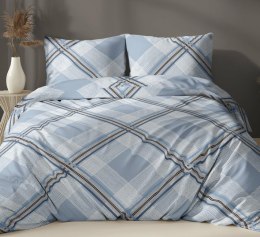 Poszewka satynowa 40x40 niebieska kratka zapinana na suwak 5068 B - Karo Satin 160