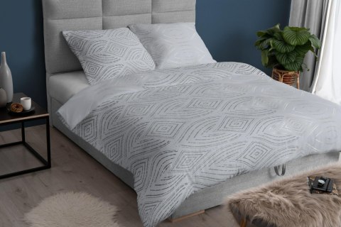 Poszewka satynowa 40x40 szara geometria zapinana na suwak 4878 C - Karo Satin 160 Poszewka satynowa 40x40 szara geometria zapinana na suwak 4878 C - Karo Satin 160