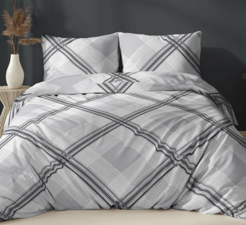 Poszewka satynowa 40x40 szara kratka zapinana na suwak 5068 C - Karo Satin 160 Poszewka satynowa 40x40 szara kratka zapinana na suwak 5068 C - Karo Satin 160